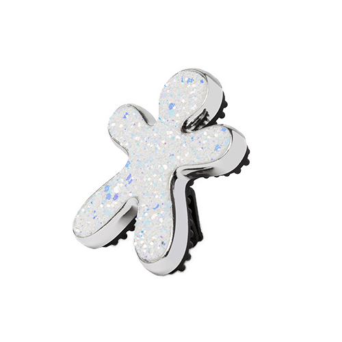 Glitter White Crystal Waves